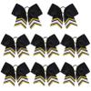 DEEKA 8PCS Large Glitter Cheer Bows Shiny 7" Cheer Hair Bows Ponytail Holder Handmade for Cheerleader Girls Softball Sports -Black/g Gold view 1