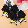 DEEKA 8PCS Large Glitter Cheer Bows Shiny 7" Cheer Hair Bows Ponytail Holder Handmade for Cheerleader Girls Softball Sports -Black/g Gold view 3