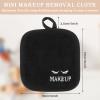Queekay 48 Pcs Makeup Remover Cloths Reusable Washable Remover Pads Soft Microfiber Washcloths Facial Cloths Makeup Towels Holiday Gift for Women, 5 x 5 Inch(Black) view 3