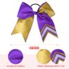 DEEKA 8PCS 8" Two Toned Large Glitter Cheer Bows Shiny Cheer Hair Bows Ponytail Holder Handmade for Cheerleader Girls Softball Sports -g Gold/Purple view 2