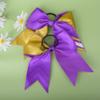 DEEKA 8PCS 8" Two Toned Large Glitter Cheer Bows Shiny Cheer Hair Bows Ponytail Holder Handmade for Cheerleader Girls Softball Sports -g Gold/Purple view 4