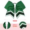 DEEKA 8PCS Large Glitter Cheer Bows Shiny 7" Cheer Hair Bows Ponytail Holder Handmade for Cheerleader Girls Softball Sports -Green/g Black view 2