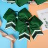DEEKA 8PCS Large Glitter Cheer Bows Shiny 7" Cheer Hair Bows Ponytail Holder Handmade for Cheerleader Girls Softball Sports -Green/g Black view 4