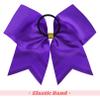 DEEKA 8PCS Large Glitter Cheer Bows Shiny 7" Cheer Hair Bows Ponytail Holder Handmade for Cheerleader Girls Softball Sports -Purple/g Gold view 3