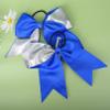 DEEKA 8PCS 8" Two Toned Large Glitter Cheer Bows Shiny Cheer Hair Bows Ponytail Holder Handmade for Cheerleader Girls Softball Sports -g Silver/RoyalBlue view 3