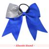 DEEKA 8PCS 8" Two Toned Large Glitter Cheer Bows Shiny Cheer Hair Bows Ponytail Holder Handmade for Cheerleader Girls Softball Sports -g Silver/RoyalBlue view 4
