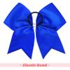 DEEKA 8PCS Large Glitter Cheer Bows Shiny 7" Cheer Hair Bows Ponytail Holder Handmade for Cheerleader Girls Softball Sports -Royal Blue/g Silver view 4