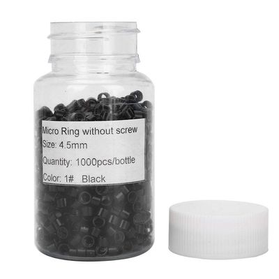 Hair Extension Beads, Hair Extension Link Beads, Hair Extentions Rings Links Beads, 1000pcs Aluminum Links Rings Beads Screw Rings Hair Extension Tool (Black)