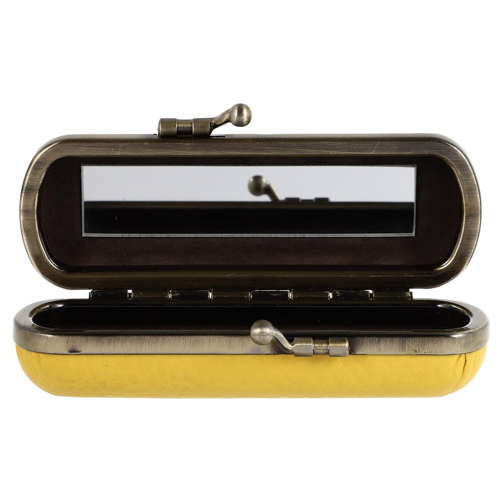 Beaupretty Decorative Lipstick Case Mirror Retro Lipstick Storage Box for Women Compact Design for Travel and Home Use Elegant Pattern