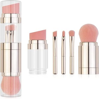 NIUBB Makeup Brush 5 in 1 Portable Retractable Makeup Brushes for Foundation Eyebrow Lip Eyeshadow Loose Powder Cosmetic Set Makeup Brush Tools Cosmetic Products (Size : 5in1)