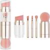 NIUBB Makeup Brush 5 in 1 Portable Retractable Makeup Brushes for Foundation Eyebrow Lip Eyeshadow Loose Powder Cosmetic Set Makeup Brush Tools Cosmetic Products (Size : 5in1) view 1