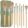 NIUBB Makeup Brushes 10 Count Cosmetics Makeup Brush Sets Professional Foundations Pressed Powder Contours Eyeshadow Bags Facial Kits Cosmetics (Color : Green, Size : 10pcs) view 1