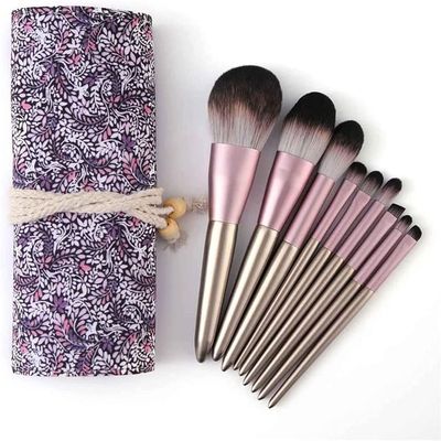 NIUBB Makeup Brush Face Eye Shadow Makeup Brush Set Eyeshadow Eyeliner Lip Foundation Cosmetic Blush Makeup Brushes 9pcs Cosmetic Products (Color : Purple, Size : 9pcs)