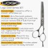 Cricket Logo Gold Series Pro 30T Hair Cutting Scissors Thinning Shears for Professional Stylist Barber, Texturizing, Removing Bulk, Stainless Steel, Convex Edge view 3