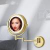 BhjKL Rechargeable Wall Mounted Lighted Cosmetic Mirror, Vanity Mirror Magnification, Makeup Mirror 360 Swivel 8.5 Inch Bathroom Mirror USB (Brushed Nickel 7X) view 2