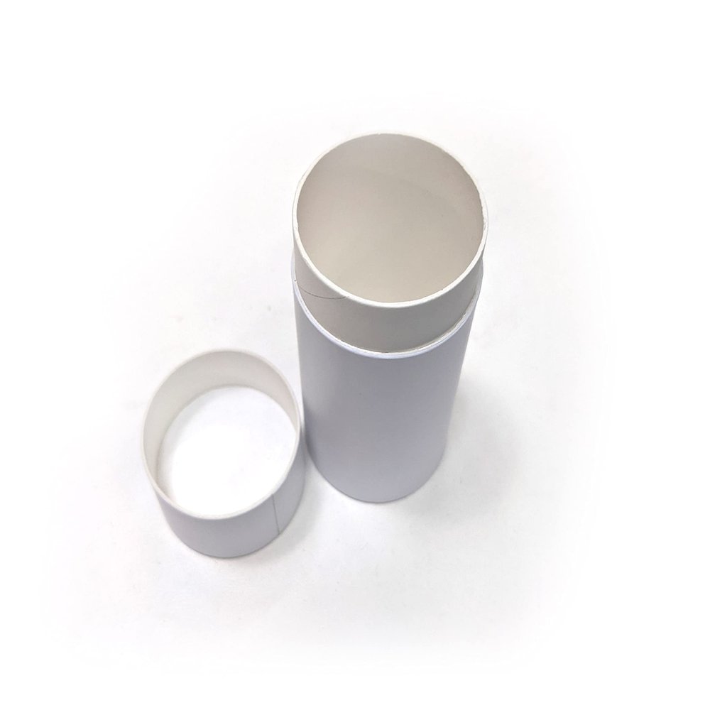 Empty Cardboard Deodorant Containers - Push-up style, top-fill, reusable and biodegradable 3.0 oz (6-Pack, White)