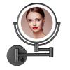 BhjKL Wall Mounted Makeup Cosmetic Mirror LED, 360 Swivel Extendable Shaving Mirror, 8 Inch Magnifying Vanity Mirror, Double Sided Bathroom Mirror (Black Hard wireX7) view 1