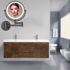 BhjKL Wall Mounted Makeup Cosmetic Mirror LED, 360 Swivel Extendable Shaving Mirror, 8 Inch Magnifying Vanity Mirror, Double Sided Bathroom Mirror (Black Hard wireX7) view 2