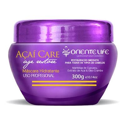 Oriente Life Aa Hydrating Hair Mask, 10.14 oz - Immediate hair restoration for all types of hair. It moisturizes and nourishes the hair. With acai extract and cupuau butter that are powerful moisturizers that act on the hair leaving it strengthene