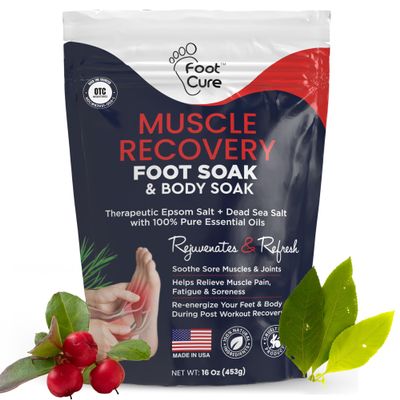 FOOT CURE Foot Soak with Epsom Salts  All-Natural Blend for Relaxing Foot Care  Softens Calluses & Refreshes Feet  Invigorating Scent, Spa Pedicure  16 oz (Pack of 1)