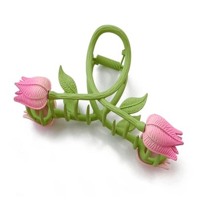 THEPADUA Tulip Flower Hair Claw, Hair Accessories for Women, Flower Hair Clamps, Flower Hair Claws for Women, Elegant and Classy Large Hair Accessories for Women, Pink