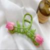 THEPADUA Tulip Flower Hair Claw, Hair Accessories for Women, Flower Hair Clamps, Flower Hair Claws for Women, Elegant and Classy Large Hair Accessories for Women, Pink view 2