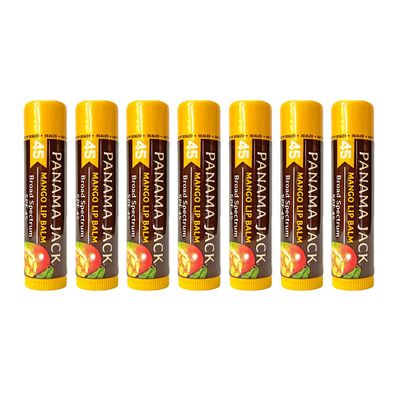 Panama Jack Sunscreen Lip Balm - SPF 45, Broad Spectrum UVA-UVB Sunscreen Protection, Prevents & Soothes Dry, Chapped Lips, Mango, 7-pack