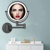 BhjKL LED Cosmetic Mirror Wall Mounted, Makeup Mirror, Vanity Mirror 360 Swivel Extendable, Bathroom Mirror 8 Inch Double Sided (Black plugX10) view 2