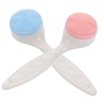 FOMIYES 2pcs Face Brush Manual Cleansing Pad Non- Handle Gentle Exfoliating and Massage for All Skin Types Random Color for Men and