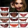 10PCS Halloween Clown Horror Mouth Tattoo_Stickers Waterproof Temporary Tattoos_Face Decals Halloween Face Makeup Party Cosplay Prank Props view 2