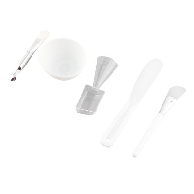 DIY Mask Tool, Face Mask Mixing Bowl Set, Silicone Brush Soft Brush Mixing Bowl Spatula Measuring Cup Set, 5 IN 1 Face Mask Tool Kit for DIY Clay Mask