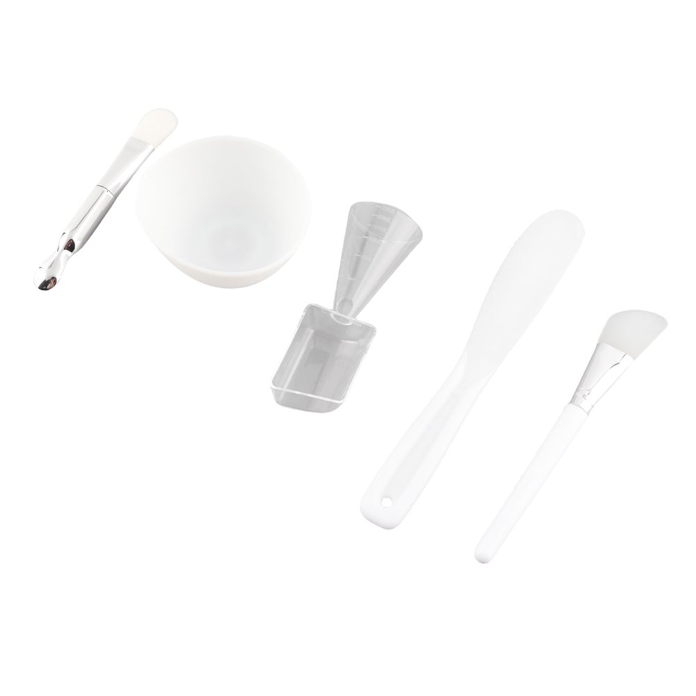 DIY Mask Tool, Face Mask Mixing Bowl Set, Silicone Brush Soft Brush Mixing Bowl Spatula Measuring Cup Set, 5 IN 1 Face Mask Tool Kit for DIY Clay Mask