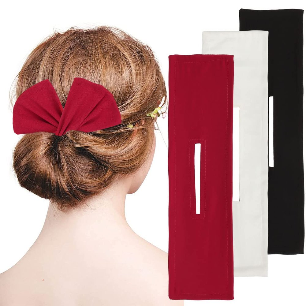 3 PCS Flexible Reusable Hair Bun Makers, French Twist Lazy Hair Curlers Donuts for Women Girls Hair Accessories (Solid Colors)