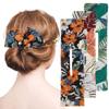 3 PCS Hair Bun Maker Deft Bun for Hair Styling, Hair Donut Bun Maker Flexible Reusable French Twist Hair Bun Lazy Hair Curler Donut Hair Bun Hair Accessories for Women Girls (Flower-Printed) view 1