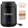 Podoy Mini Wax Pot Warmer for Hair Removal, Small Portable Travel Wax Melt Heater Machine Digital Display for SPA Salon Brow Body Nose Upper Lip Hair Waxing with 100 Waxing Sticks view 1
