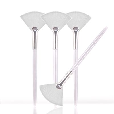 Soft 'N Style Taklon Fan Mask Brush Acid Applicator for Glycolic Peel/Masques (4, white)