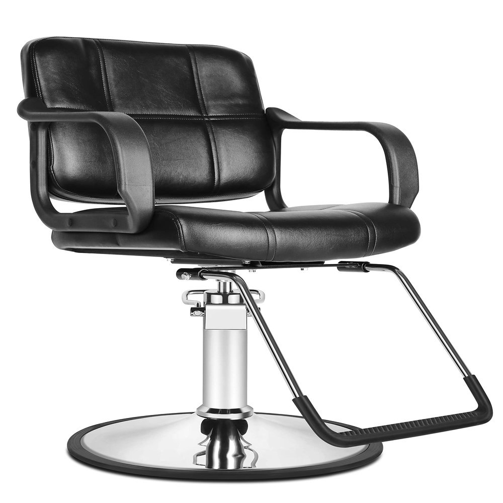 Beautynao Salon Chair Barber Chair Styling Beauty Chair Cutting Chair(Black)