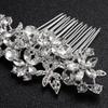 Missgrace Women Bridal Wedding Prom Silver Gold Rhinestones Flower Leaf Side Hair Comb Special Occasion Headpiece Hair Accessories for Women (Silver) view 3
