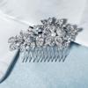 Missgrace Women Bridal Wedding Prom Simple Dainty Silver Gold Rhinestones Crystal Flower Leaf Side Hair Comb Special Occasion Headpiece Hair Accessories for Women Bride (Silver 5) view 1