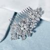 Missgrace Women Bridal Wedding Prom Simple Dainty Silver Gold Rhinestones Crystal Flower Leaf Side Hair Comb Special Occasion Headpiece Hair Accessories for Women Bride (Silver 5) view 3