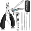 Toenail Clippers for Seniors Thick Toenails, Aucurwen Heavy Duty Toe Nail Clippers Adult Thick Nails Long Handle, Large Toenail Clippers for Thick Nails 7Pcs view 1