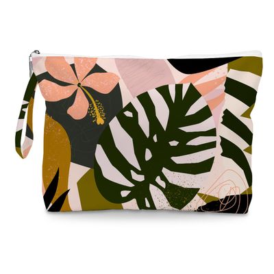 Fokongna Palm leaves Wet Bag Travel Wet Dry Bag Beach Bag Diaper Bag Wet Bag For Swimsuit Travel Makeup Bag Toiletry Bag Waterproof Large Capacity for Women Girls Mom Sister Friends Travel Gifts