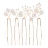 LALAFINA Pearl Flower Hair Pins 5Pcs Bridal Hair Accessories U-Shaped Pins for Wedding Banquets Parties Elegant Headdress for Brides and Bridesmaids view 1