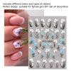 6 Sheets 5D Nail Art Stickers Flower Nail Decals Stereoscopic Embossed French Pattern Designer Nail Stickers Self Adhesive Nail Art Supplies Decoration for Women/Girls, 6 Sheets a Pack view 3