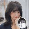 3D Air Bangs Wig Invisible Clip In Top Hair Bangs Female Natural Seamless Synthetic Hairpiece Head Top Replacement Cover Fake Bangs(black) view 3