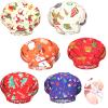 6 Pcs Christmas Bouffant Scrub Cap with Buttons Adjustable Working Hats Surgical Cap with Sweatband for Women Men view 1