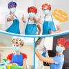 6 Pcs Christmas Bouffant Scrub Cap with Buttons Adjustable Working Hats Surgical Cap with Sweatband for Women Men view 4