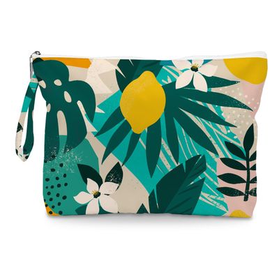 Fokongna Palm Leaves Wet Dry Bag, Multipurpose Travel Cosmetics Toiletry Diaper Electronics Gift Bag, Waterproof, Multicolor, Adult Unisex