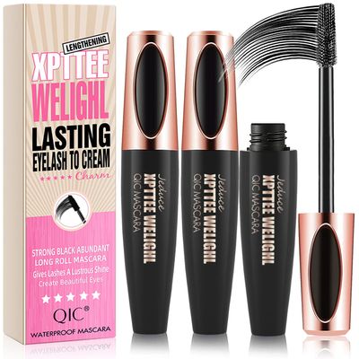 4D Silk Fiber Lash Mascara Extension - Voluminous, Waterproof & Smudge-Proof, Long-Lasting No Flaking, Natural No Clumping, All Day Exquisitely Full (2 Packs)