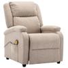 YITHOPI TV Chair Relaxing Chair with Massage Function Electric Massage Recliner Cream Fabric,Ergonomic Lounge Holder/Side Pockets/Remote Control for Living Room view 1